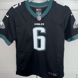 💚🦅Nike PHL Eagles DeVonta Smith #6 Youth Medium Black NFL Jersey 💚🦅